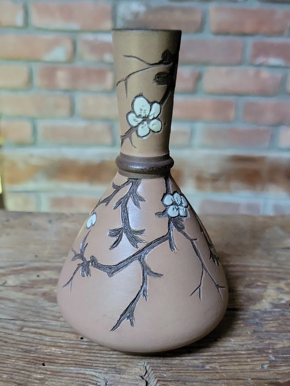 1930's L. Hjorth Bornholm Terracotta Blossom Vase, Shape No. 3
